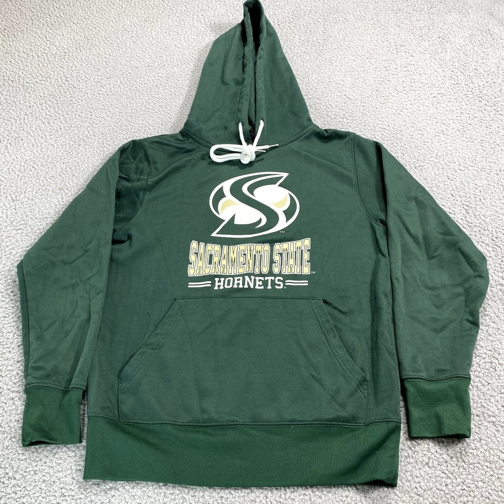 Sacramento State Hornets Sweatshirt Adult Small Green Hoodie Pullover Mens‎